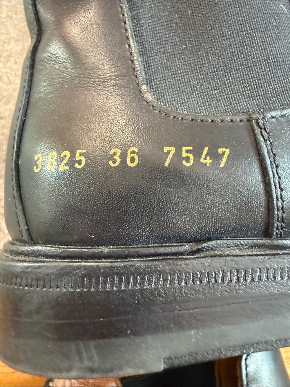 Common Projects Woman Black Leather Chelsea Boot 3825 Size 36 Italy (US 6) - Picture 7 of 11